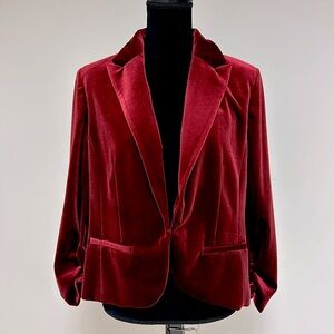 Amanda + Chelsea Velvet-look Ruby Blazer, Size 14